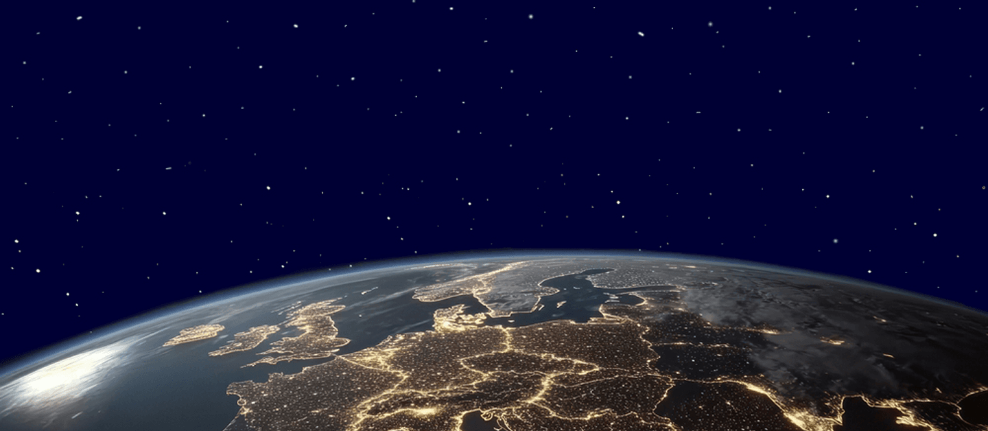 Europe at night from space